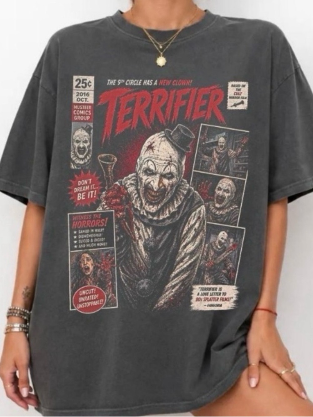 Terrifier Graphic Tee - Pepper Horror Comic Shirt